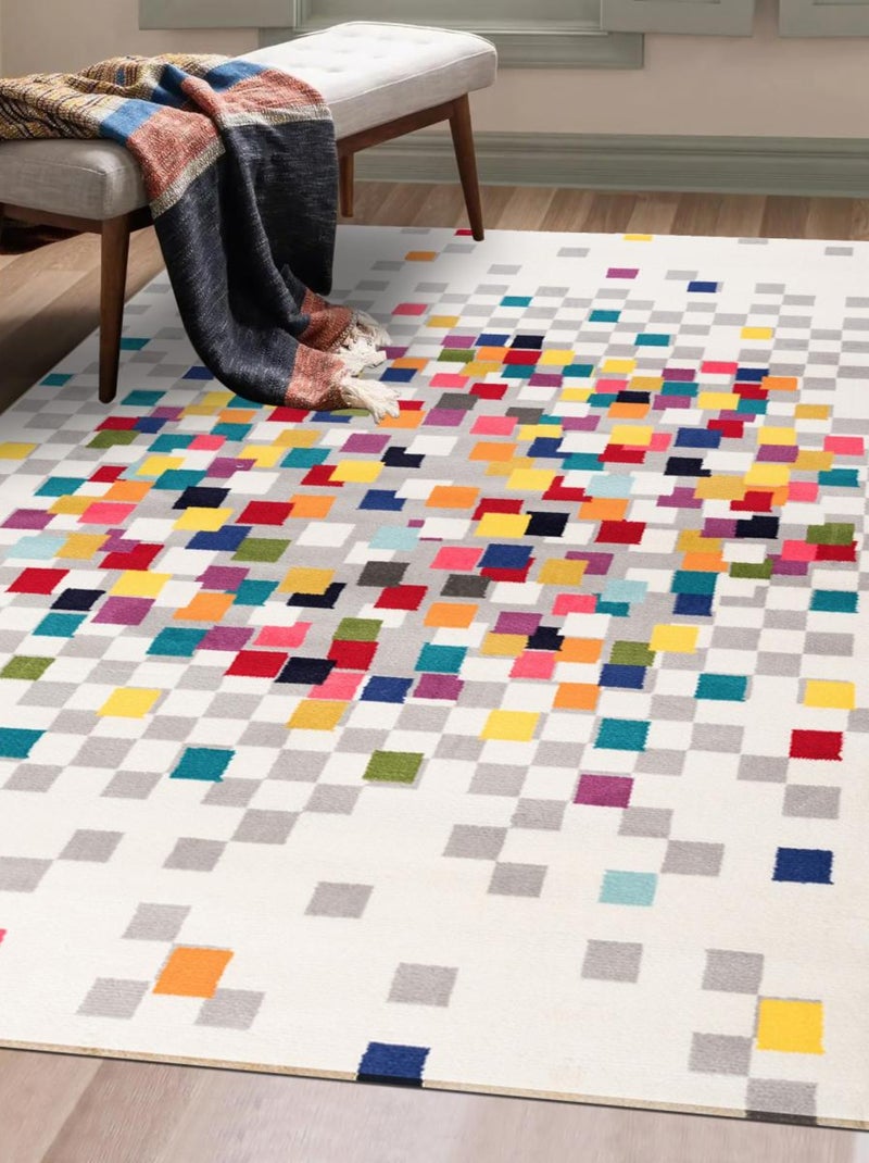 Tapis chambre tissé motif géométrique EFFACT Multicolore - Kiabi