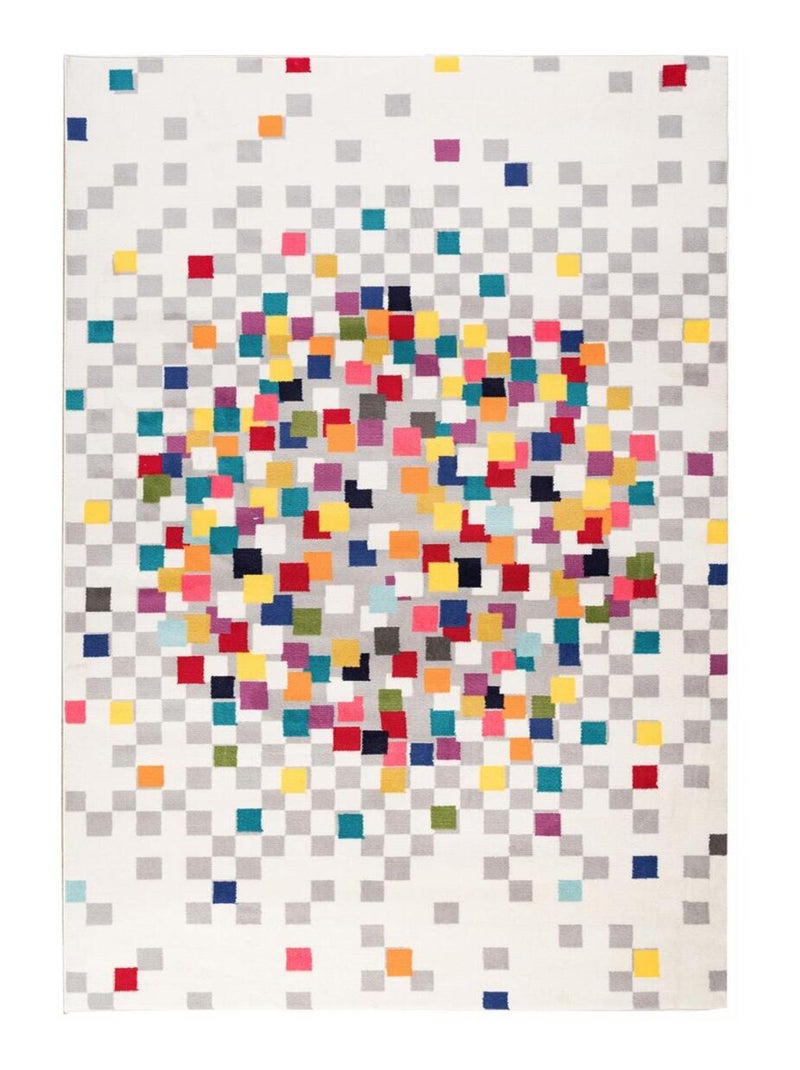 Tapis chambre tissé motif géométrique EFFACT Multicolore - Kiabi