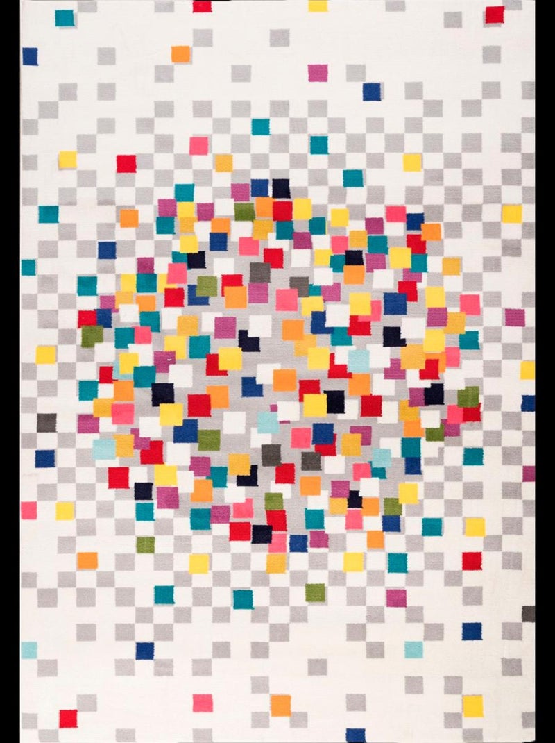 Tapis chambre tissé motif géométrique EFFACT Multicolore - Kiabi