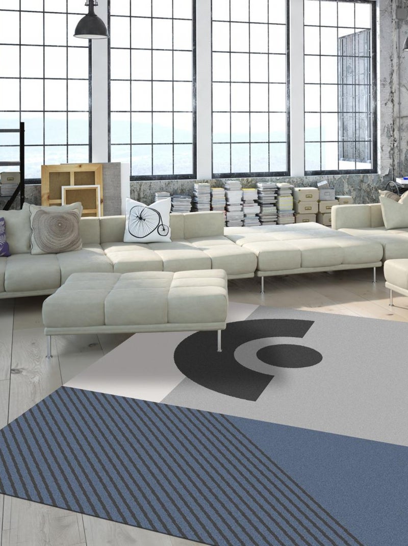 Tapis chambre tissé motif géométrique elak Gris - Kiabi