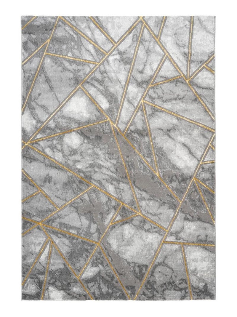 Tapis chambre tissé motif géométrique ERZU Doré/or - Kiabi