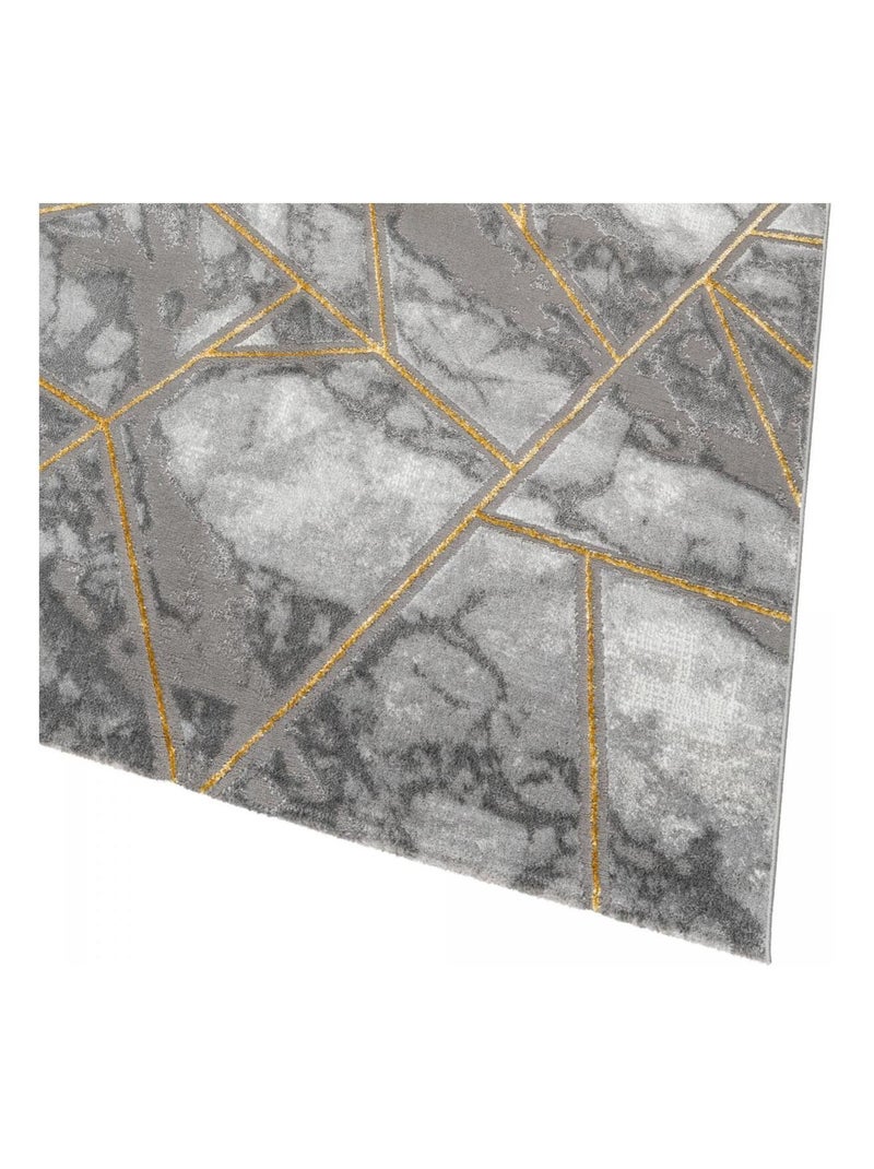Tapis chambre tissé motif géométrique ERZU Doré/or - Kiabi