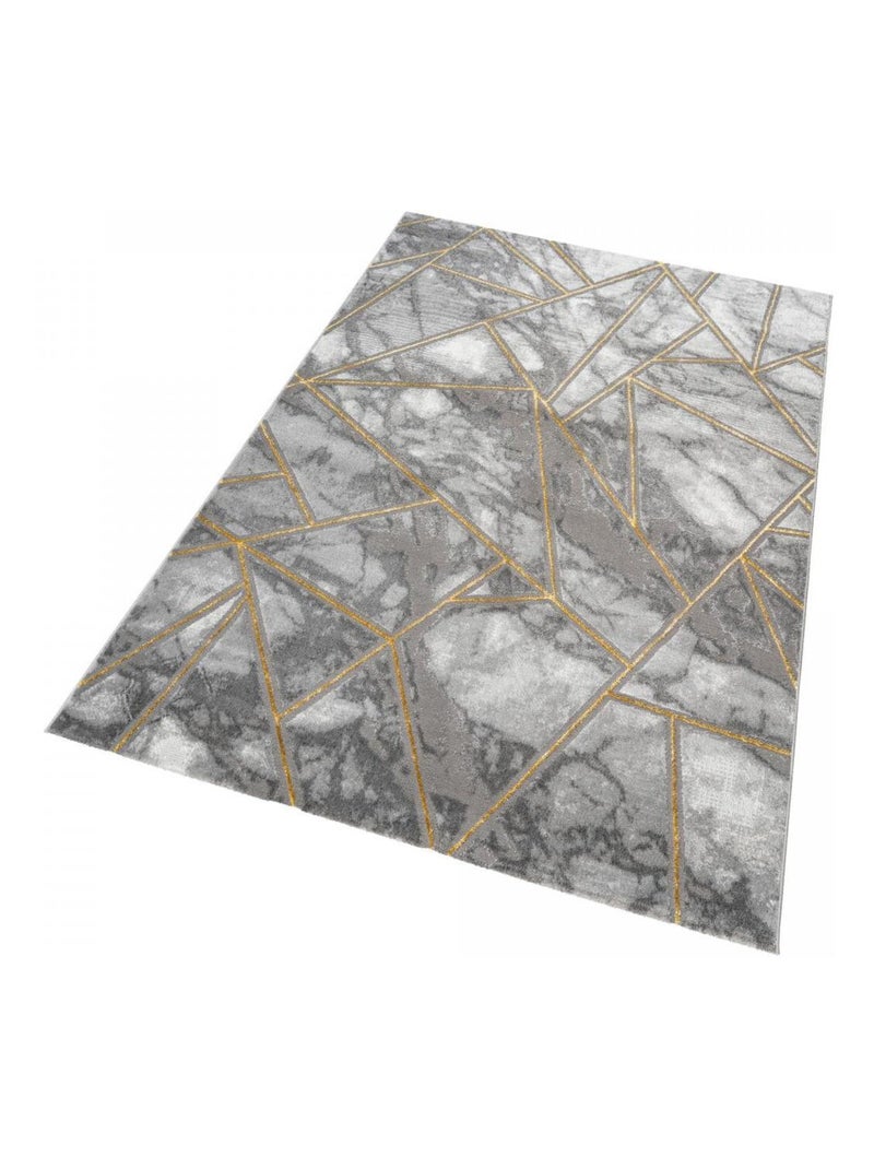 Tapis chambre tissé motif géométrique ERZU Doré/or - Kiabi
