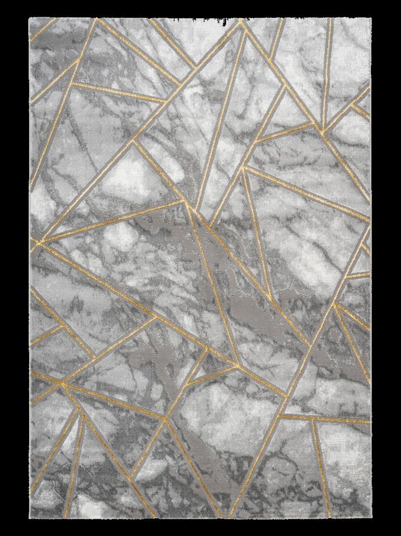 Tapis chambre tissé motif géométrique ERZU Doré/or - Kiabi