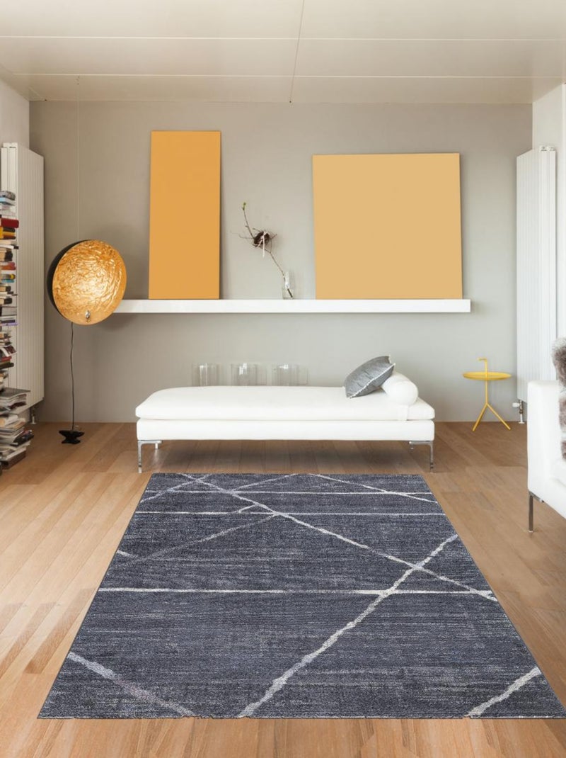 Tapis Chambre tissé motif géométrique LUXURY Gris - Kiabi