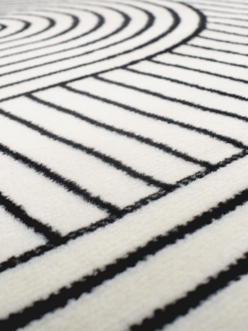 Tapis chambre tissé motif géométrique LYN1 COURLI Ecru - Kiabi