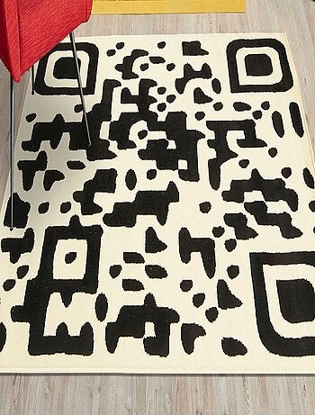 Tapis chambre tissé motif géométrique LYN1 QR