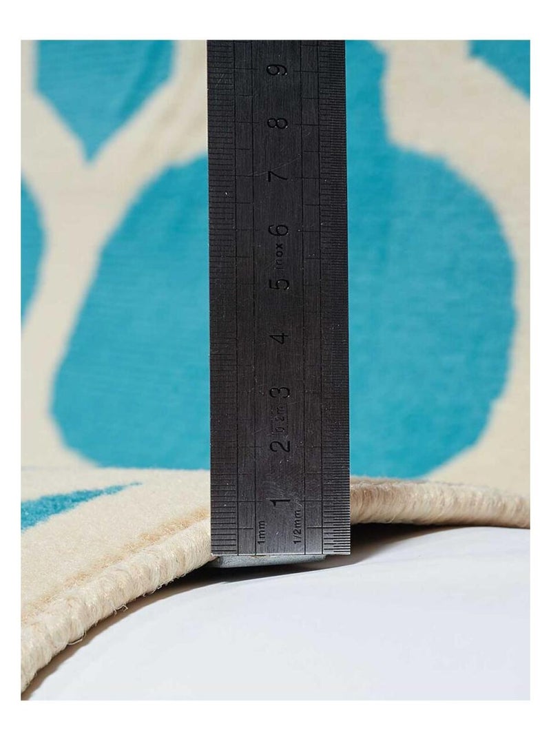 Tapis Chambre tissé motif géométrique LYN1 STYLE Bleu - Kiabi