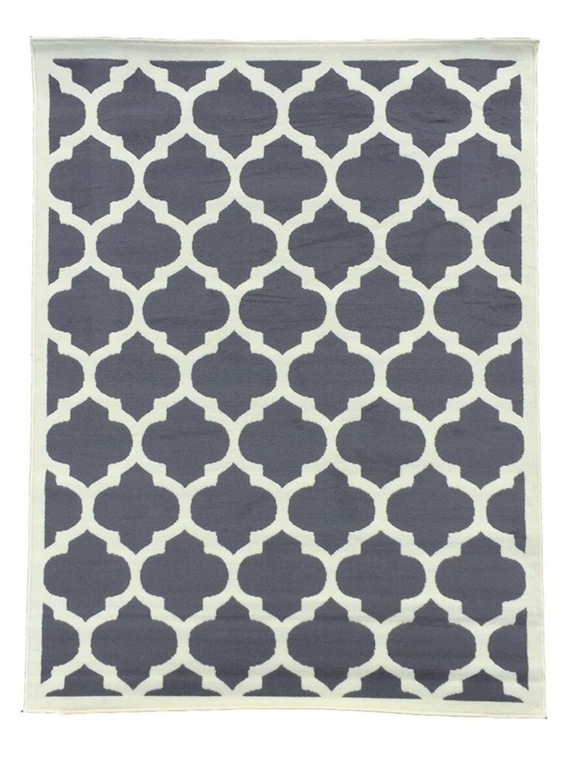 Tapis Chambre tissé motif géométrique LYN1 STYLE Gris - Kiabi