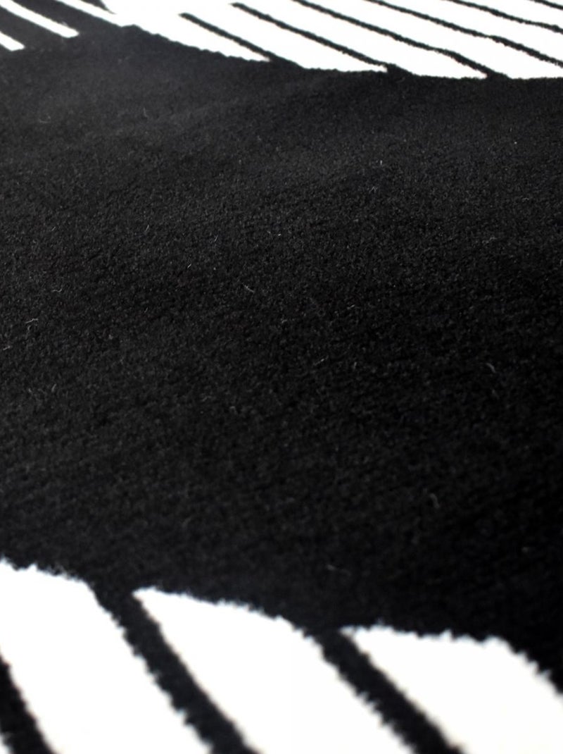 Tapis chambre tissé motif géométrique LYN1 VINILO Noir - Kiabi