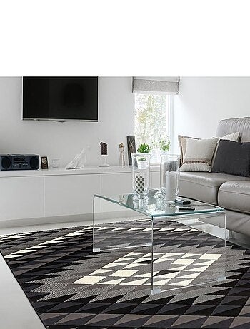 Tapis chambre tissé motif géométrique LYN49 APACHE