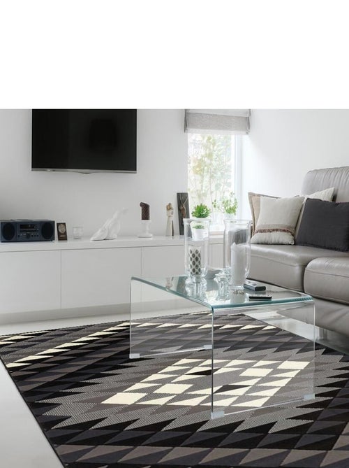 Tapis chambre tissé motif géométrique LYN49 APACHE - Kiabi