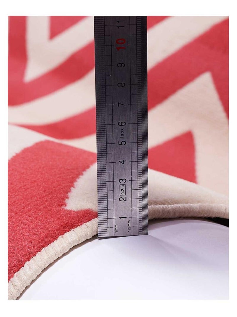Tapis chambre tissé motif géométrique LYN49 NICE Rouge - Kiabi