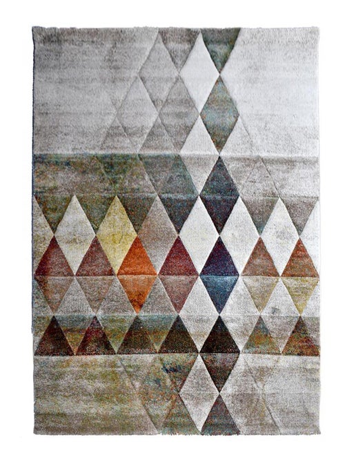 Tapis chambre tissé motif géométrique LYN8 BELO 19 - Kiabi