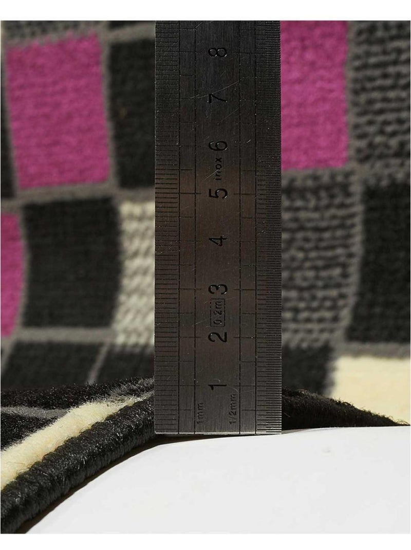 Tapis Chambre tissé motif géométrique PICASLER Rose - Kiabi