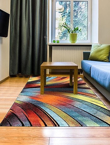 Tapis chambre tissé motif géométrique STEYRE