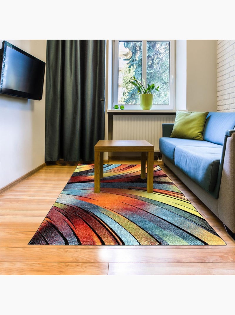 Tapis chambre tissé motif géométrique STEYRE Multicolore - Kiabi