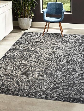 Tapis salon et chambre tissé motif rétro-vintage LYN1 TRANBY