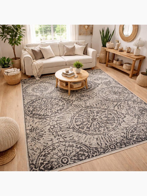 Tapis chambre tissé motif rétro-vintage LYN1 TRANBY - Kiabi
