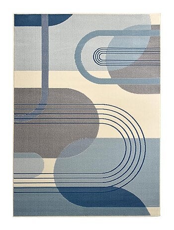 Tapis chambre tissé motif rétro-vintage LYN49 COURBLA