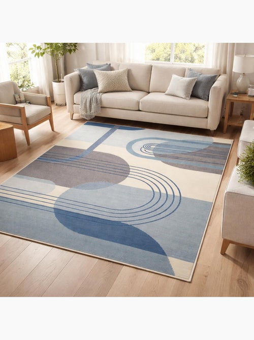 Tapis chambre tissé motif rétro-vintage LYN49 COURBLA - Kiabi