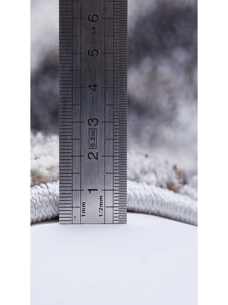 Tapis chambre tissé motif rond EL 55 Gris - Kiabi