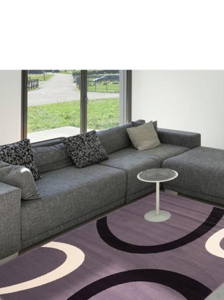 Tapis chambre tissé motif rond LYN1
