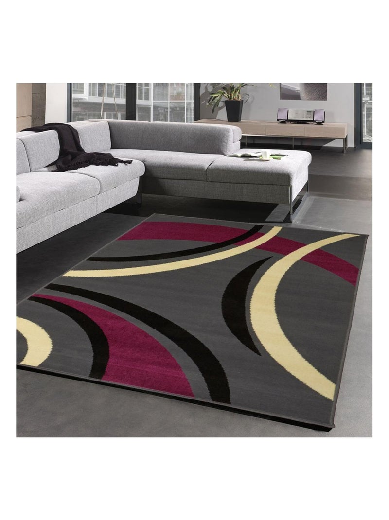Tapis chambre tissé motif rond LYN1 Violet - Kiabi