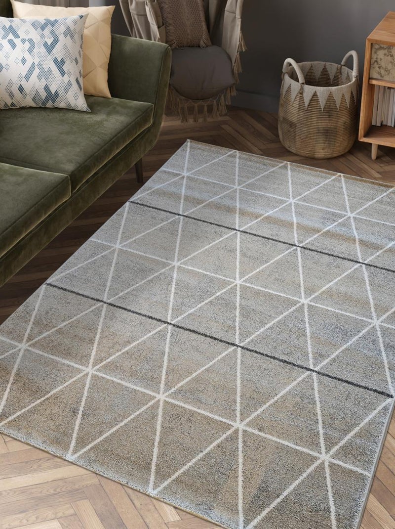 Tapis chambre tissé motif scandinave LEYSAN Gris - Kiabi
