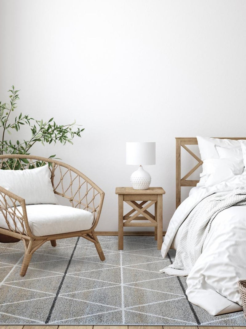 Tapis chambre tissé motif scandinave LEYSAN Gris - Kiabi