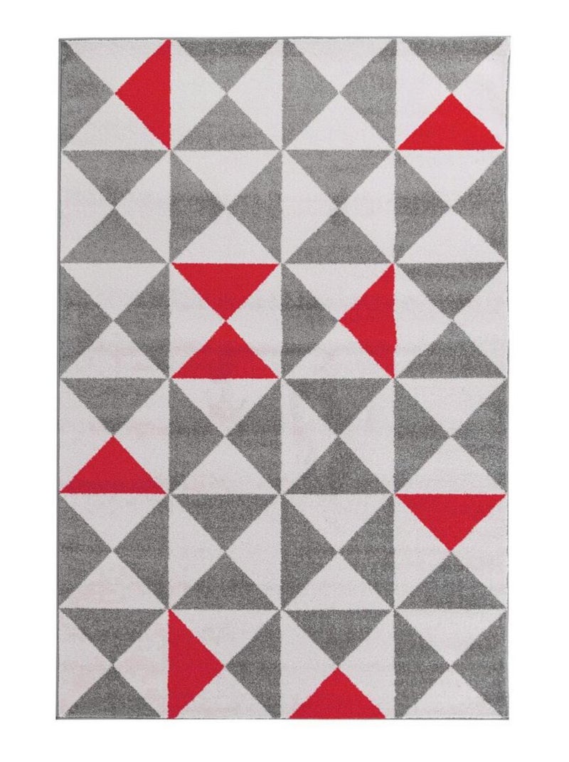 Tapis chambre tissé motif scandinave TRIANGAM Rouge - Kiabi