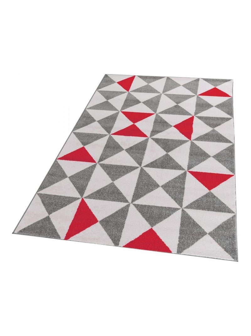 Tapis chambre tissé motif scandinave TRIANGAM Rouge - Kiabi
