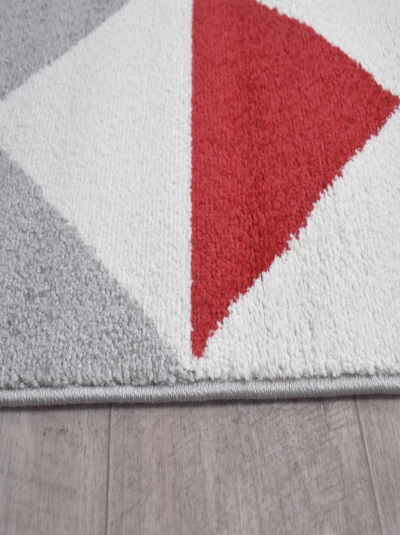 Tapis chambre tissé motif scandinave TRIANGAM Rouge - Kiabi
