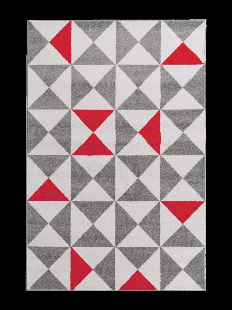 Tapis chambre tissé motif scandinave TRIANGAM Rouge - Kiabi