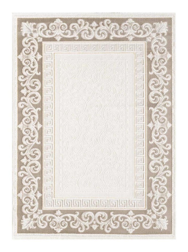 Tapis chambre tissé motif simple LYN7 ASTA Marron - Kiabi