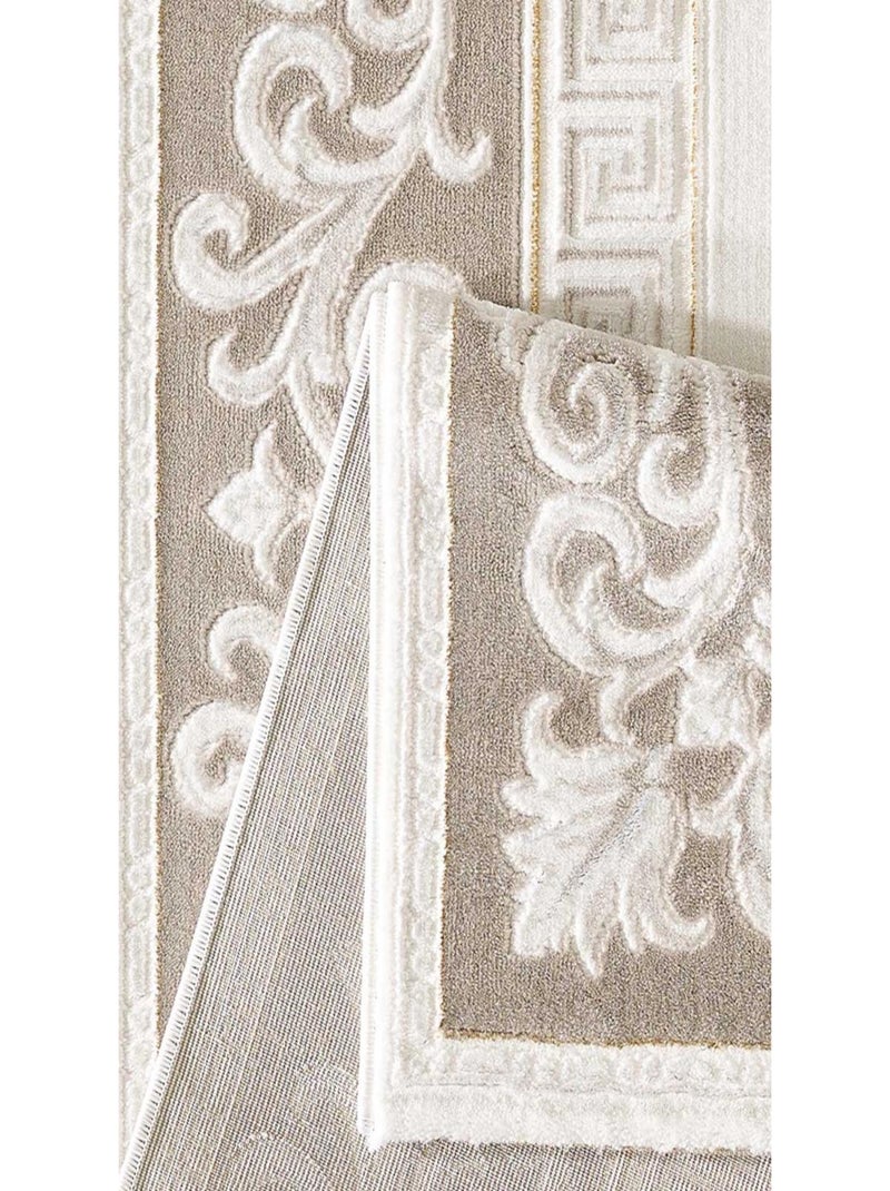 Tapis chambre tissé motif simple LYN7 ASTA Marron - Kiabi