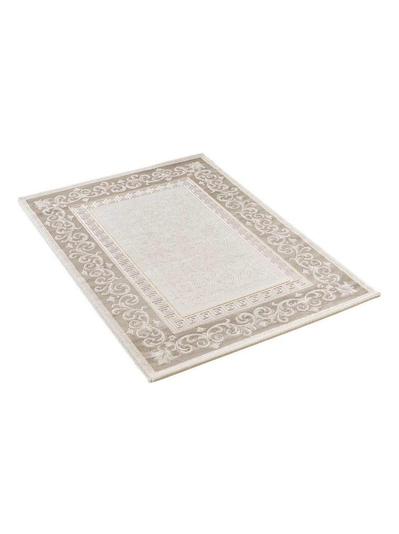 Tapis chambre tissé motif simple LYN7 ASTA Marron - Kiabi