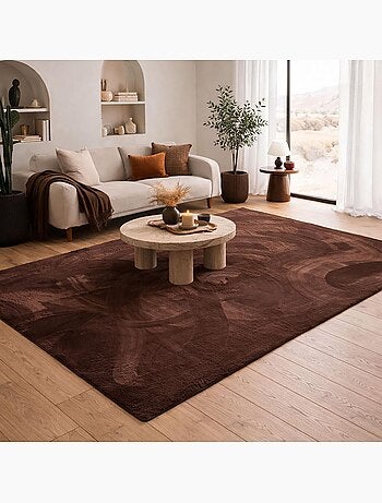 Tapis chambre ultra doux, uni et lavable lyn50, aussi idéal pour la chambre
