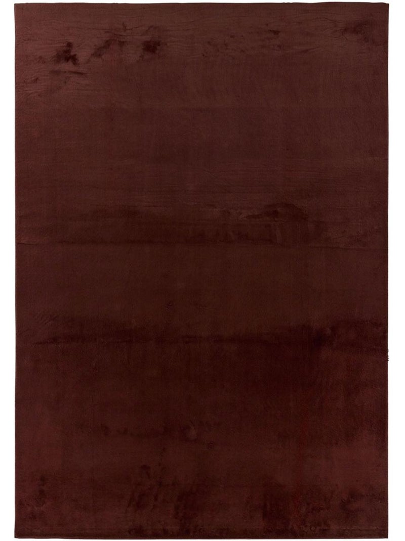 Tapis chambre ultra doux, uni et lavable lyn50, aussi idéal pour la chambre Marron - Kiabi