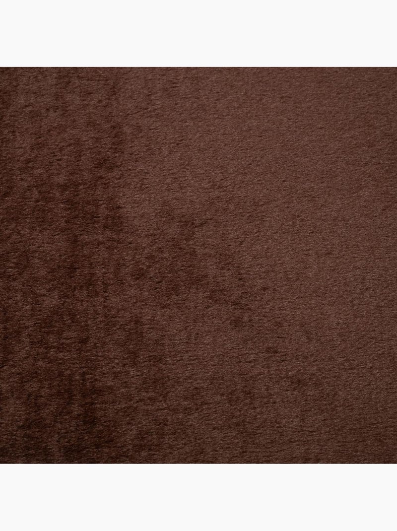 Tapis chambre ultra doux, uni et lavable lyn50, aussi idéal pour la chambre Marron - Kiabi