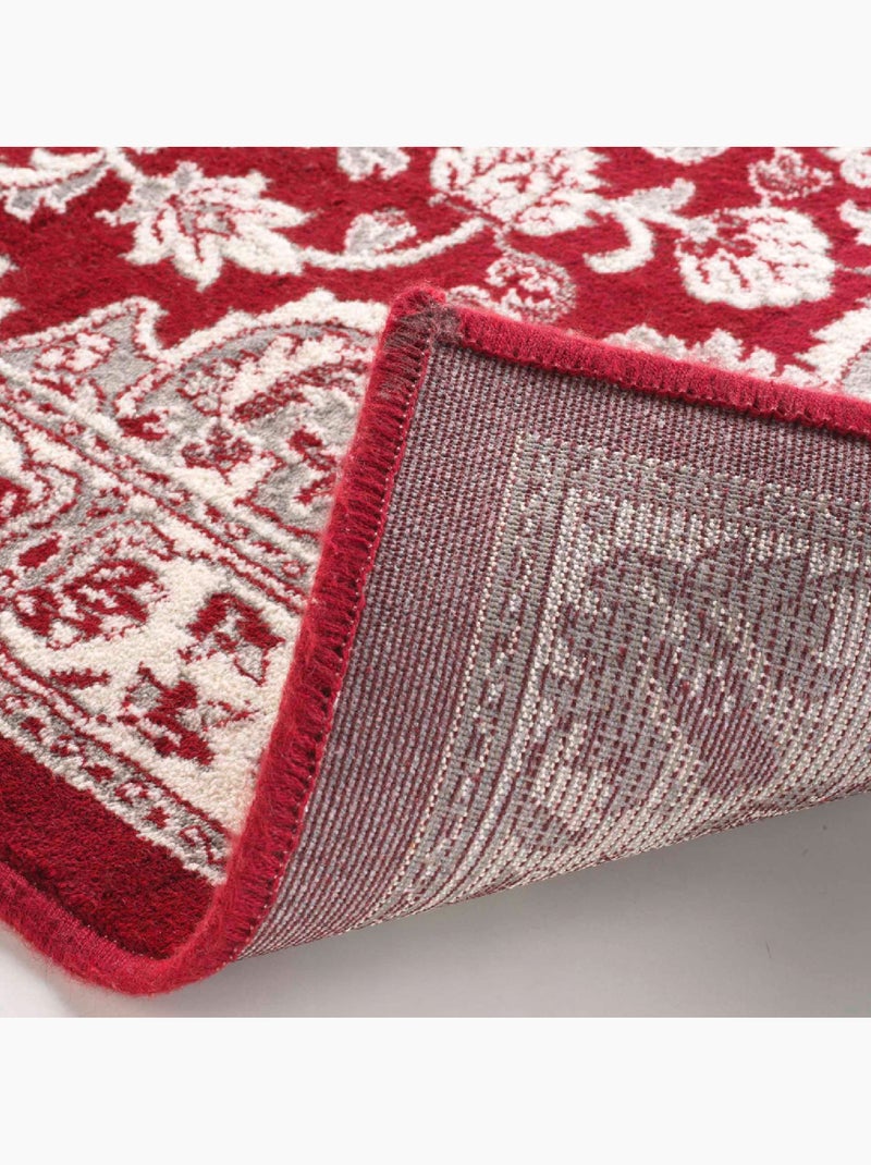 Tapis Cherine Fleur Oriental Rouge - Kiabi