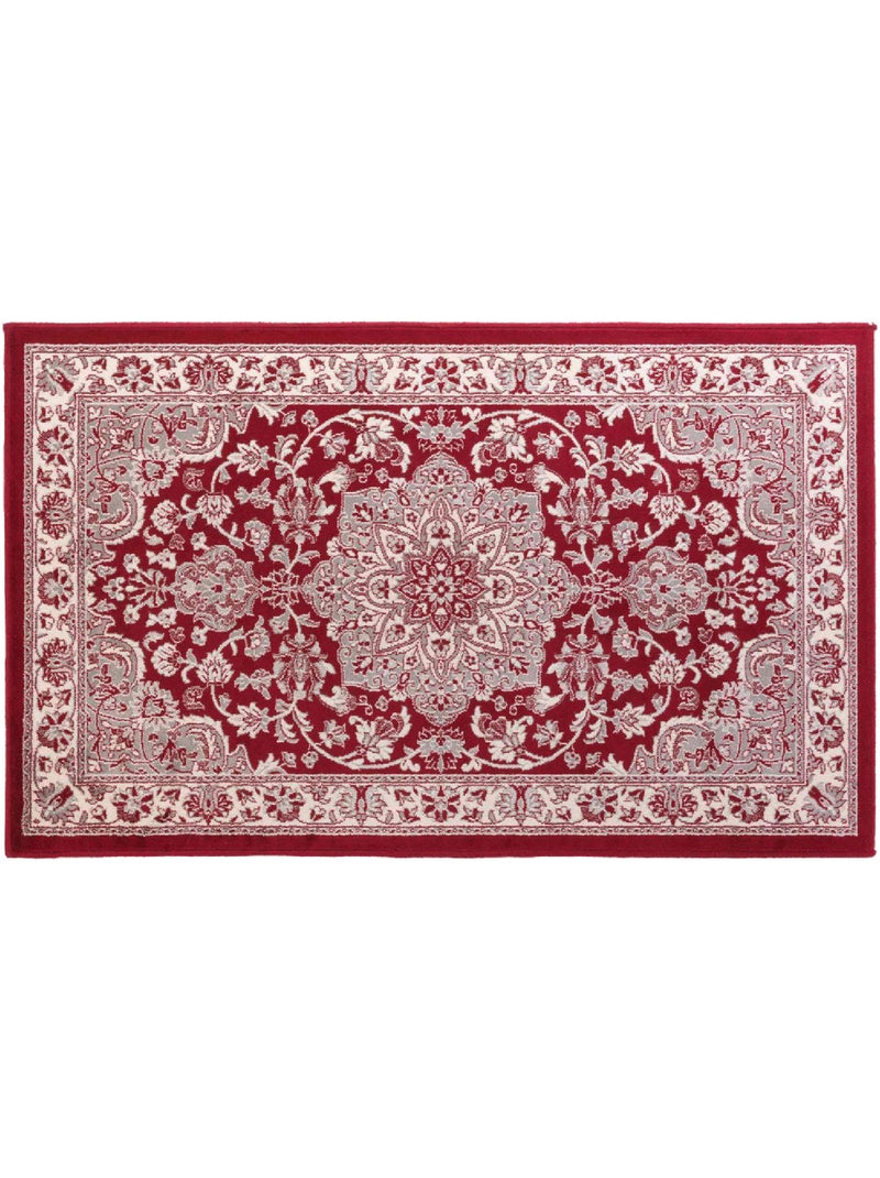Tapis Cherine Fleur Oriental Rouge - Kiabi