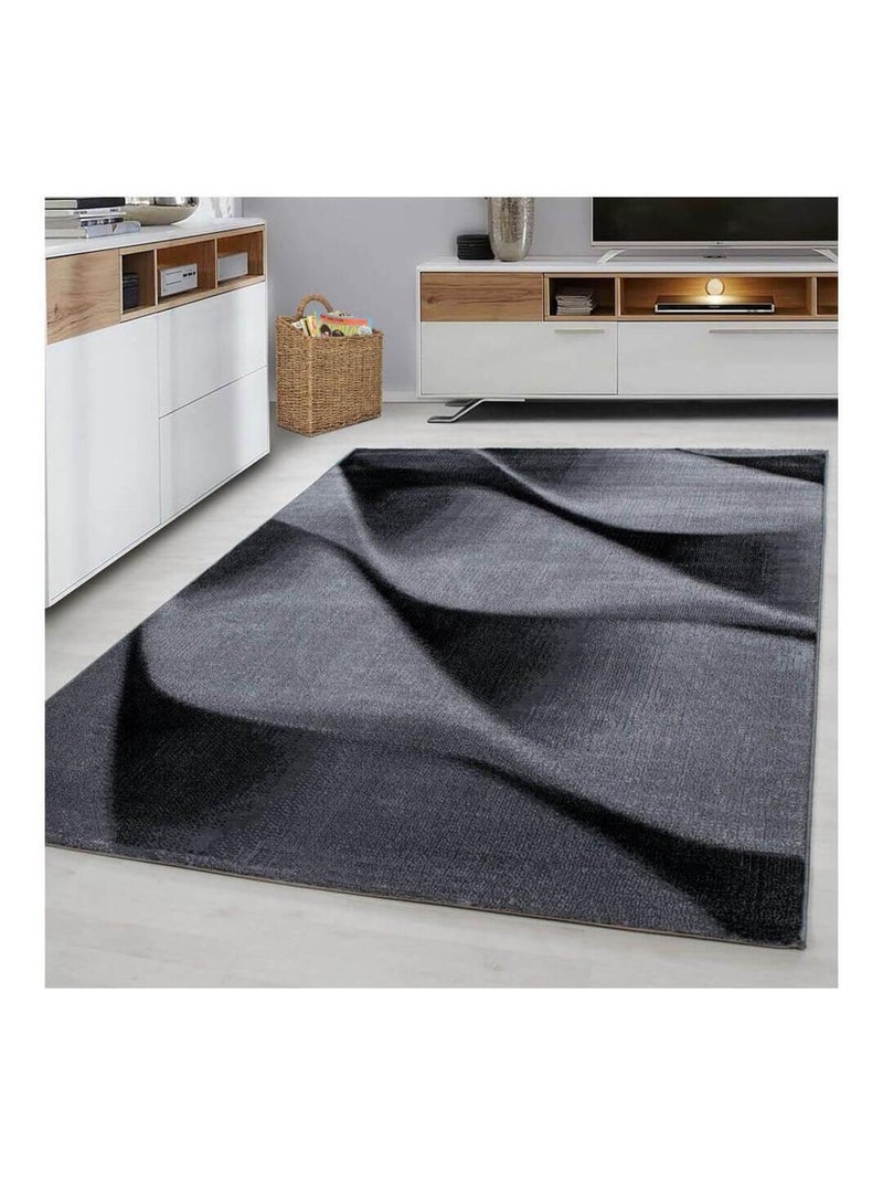Tapis contemporain effet courbe Noghar Noir - Kiabi