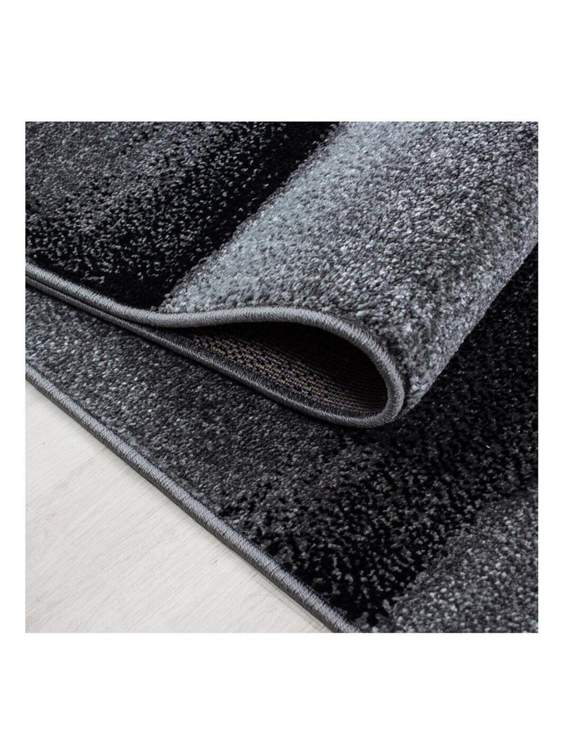 Tapis contemporain effet vague rectangle Rabisco Noir - Kiabi