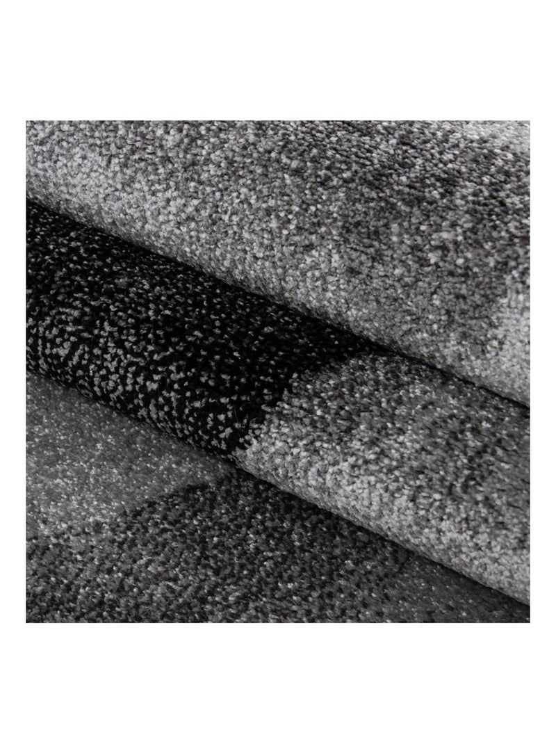 Tapis contemporain effet vague rectangle Rabisco Noir - Kiabi