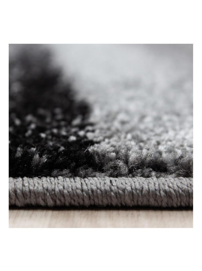 Tapis contemporain effet vague rectangle Rabisco Noir - Kiabi