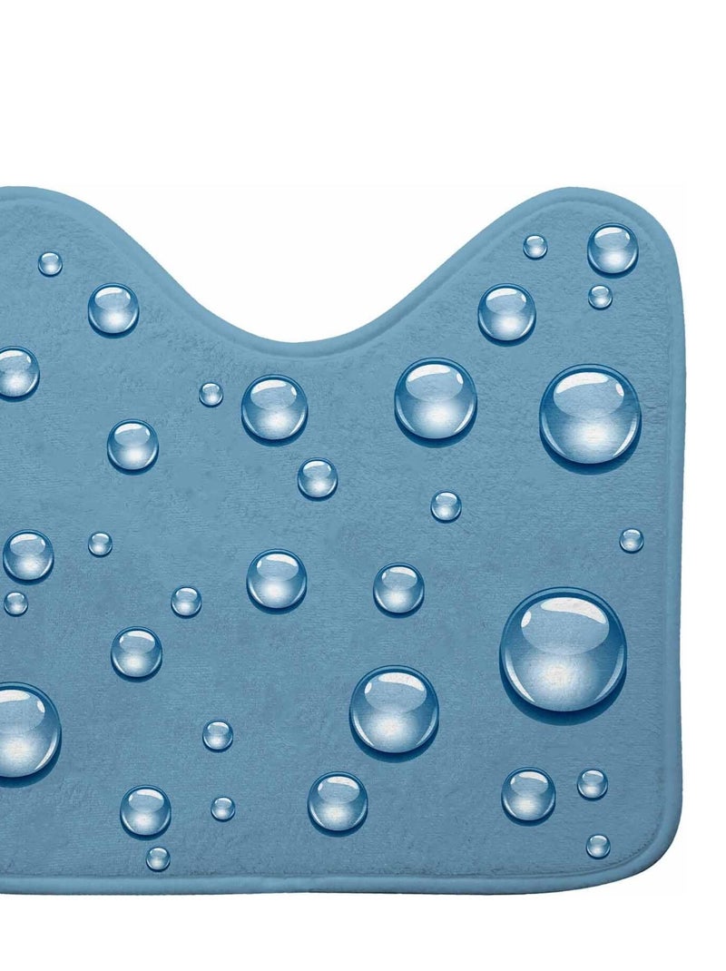 Tapis contour de WC 45 x 45 cm Bulles d eau Bleu - Kiabi
