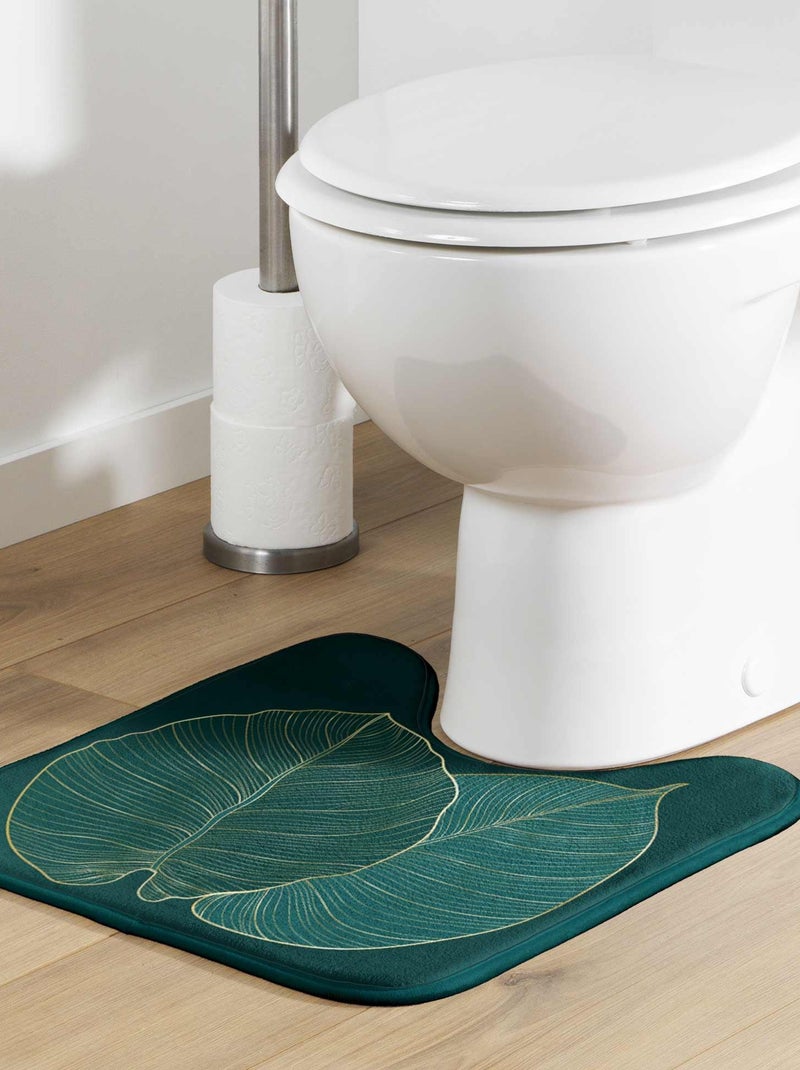 Tapis contour de WC 45 x 45 cm Feuilles de jade Vert - Kiabi