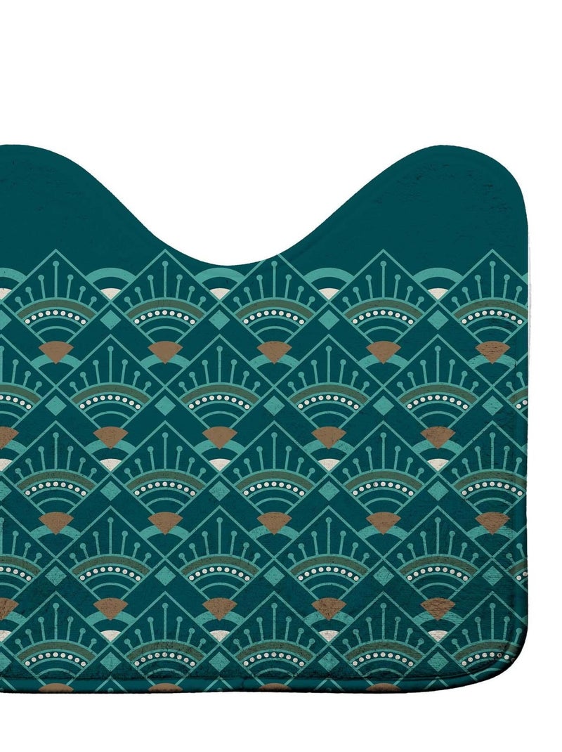 Tapis contour de WC Artchic imperia Bleu canard - Kiabi