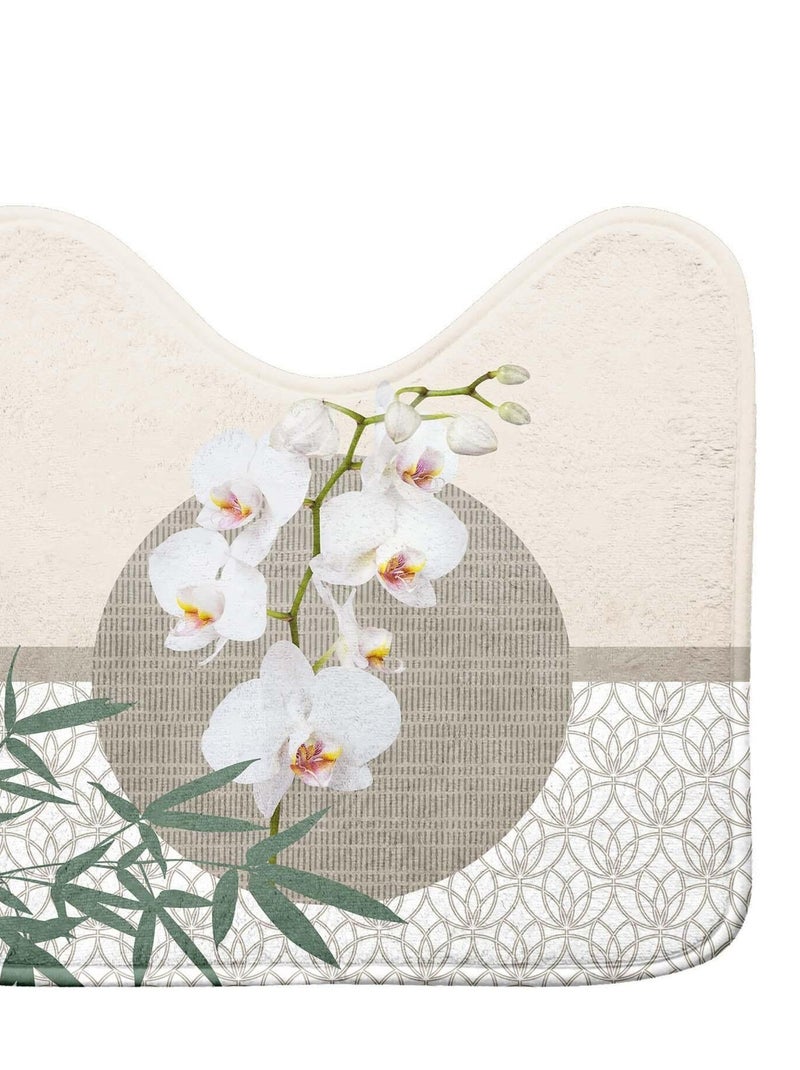 Tapis contour de WC Belle orchidee Beige - Kiabi